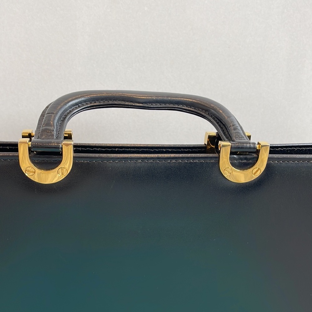 Authentic Tiffany Black Leather Briefcase - Picture 2 of 9